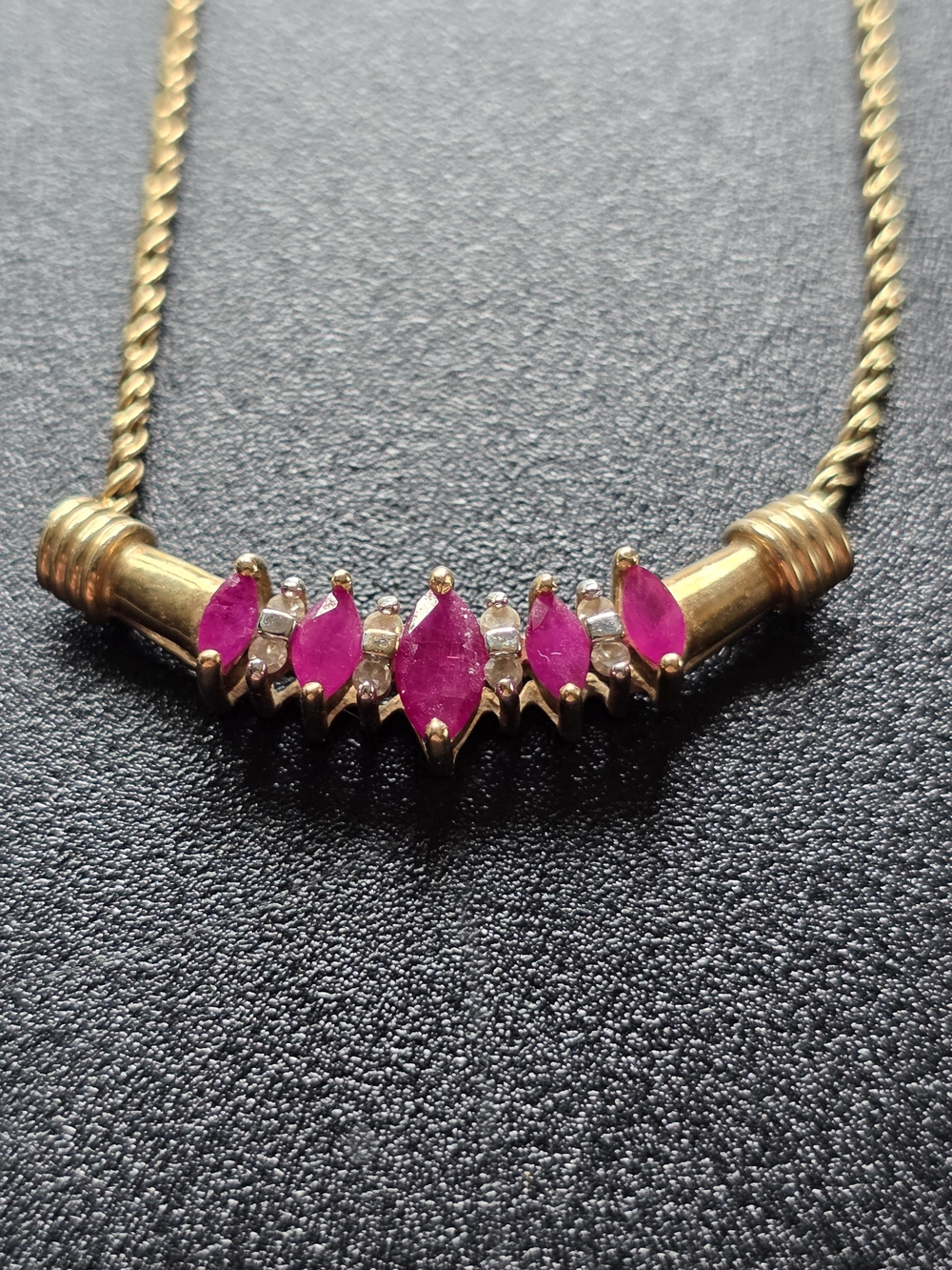 10k Gold Ruby & Diamond Necklace